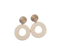 Acrylic Earrings - 12 Colors Bohemian Geometric Round Earrings Simple Fashion Personality Women's Candy Color Earrings,Beige,One size