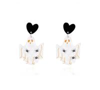 Acrylic Earrings with Scary Theme, Comfortable to Wear for Halloween Parties, Bat Ghost, Detailed Accessories, Acrylic Earrings in Vibrant Colours