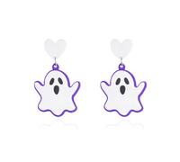 Acrylic Earrings with Scary Theme, Comfortable to Wear for Halloween Parties, Bat Ghost, Detailed Accessories, Acrylic Earrings in Vibrant Colours, one size, As described