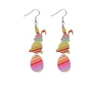 Acrylic Easter Bunny Earrings for Women Cute Bunny Egg Drop Earrings Colorful Acrylic Rabbit Eggs Dangle Earrings Easter Jewelry Gift, L, Metal, No Gemstone