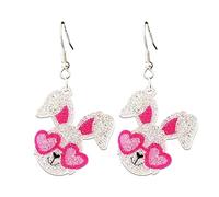 Acrylic Easter Bunny Earrings Shiny Rabbit Mushroom Drop Dangle Earrings Happy Easter Earrings for Women Holiday Jewelry Gifts, Acrylic, No Gemstone
