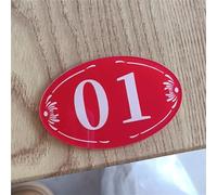 Acrylic Ellipse Number Sign Tag, Engraved Ellipse Digitaled Marking Identification Labels with Labels Identifiers, Aterproof Plastic ID Number Hang Tags(1-70,L W 30 x 20cm)