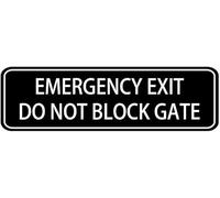 Acrylic Emergency Exit_ Do Not Block Sign, for Shopping Malls, Office Buildings & Hotels, Self-Adhesive with Symbols, 3x9 inch.