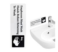 Acrylic Employees Wash Hands, Employees Must Wash Hands | 7 x 2.7 Inch Acrylic Sign: Employees Must Wash Hands,Wash Hands Before Returning to Work C