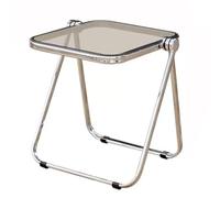 Acrylic End Table Foldable Acrylic Coffee Table Folding Transparent Bedside Table Leisure Table Acrylic Side Table Study Coffee Table Home Office Showroom Small Table(Size:41x36x44cm,Color:Grey)
