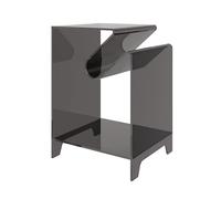 Acrylic End Table ,Multifunctional Side Table with Magazine Rack - 22x15.75x13.78 inches - Gray with Orange Accents
