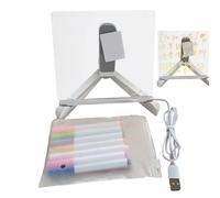 Acrylic Eraser Board: Message Board with Clear LED Light, Reusable and Adjustable Acrylic Marker Boards for Living Rooms, Bedrooms, Classrooms, Home Office (LED Inc