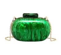 Acrylic Evening Clutch Bag Pearlescent Chain Crossbody Bag Shell Shape for Women