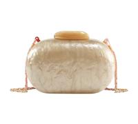 Acrylic Evening Clutch Bag Pearlescent Chain Crossbody Bag Shell Shape for Women