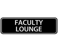 Acrylic Faculty Lounge Sign for Educational Institutions, Easy-Mount Informative Plastic Sign with Symbols, 3x9 inch.