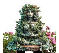 Acrylic Fairy Garden Stakes - Garden Stakes Decorative Fairy | Patio Decor | Tree Man Earth Goddess Statue State | Outdoor Accessories Ground Insert 2-D Planter Decor for the or