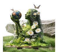 Acrylic Fairy Garden Stakes - Garden Stakes Decorative Fairy | Patio Decor | Tree Man Earth Goddess Statue State | Outdoor Accessories Ground Insert 2-D Planter Decor for the or