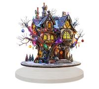 Acrylic Fairy House - Flat Butterfly House Decor, Holiday Decorative Sign, Desk Tabletop Centerpiece, Cute Miniature Home Ornament | Decorative Acrylic Display For Bathroom Toilet Restroom Home