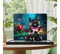 Acrylic Figures Display Box for LE-GO 10375 for How to Trrain Your Dragoon Toothlless Acrylic Storage Box Dustproof Transparent Box Custom Display Case Storage Box (No Model) (mirror+background)