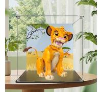 Acrylic Figures Display Box for LE-GO for 43247 for Young Sii-mba the Li-ion King Acrylic Storage Box Dustproof Transparent Box Custom Display Case Storage Box (No Model) (Background A)