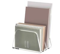 Acrylic File Holder,Clear Desk Accessories - Clear Desktop Vertical Letter Holder | for Classroom Study Cookbook Document Bible Piano Score Album School Bed Kitchen Adults Students Kids