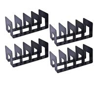 Acrylic File Sorter - 4 Large Slots Desktop Office File Holder for Books Handbags Envelopes Binders & Clutter Divider - Stylish Black Desk Storage Solution