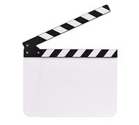 Acrylic Film Clapboard,12x9 in Dry Erase Director's Action Scene Clapper Board Film Slate Blank Clap Board for Photography Movie Party Decorations with Black and White Sticks