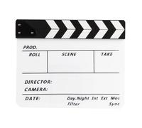 Acrylic Film Clapboard Movie Directors Clapper Board Slate Action Scene Clap Dry Erase with Wooden Sticks for TV Series Studio Live Advertising Video Recording