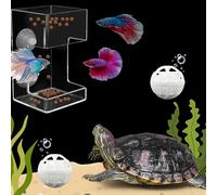Acrylic Fish Feeding Tube For Turtle And Filter Balls, Fish Feeder Ring And Nitrifying Ball, Betta Feeding Ring, Turtle Enrichment Toys, Floating Betta Food Holder, Aquarium Feeder Tubes (Clear, Tube)