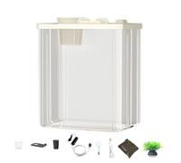 Acrylic Fish Tank - Acrylic Fish Aquarium, Small Fish Tank | Transparent Acrylic Desktop Aquarium with Ambient Light and Air Pump, Artificial Flowers, Modern Compact Aquarium For Pe