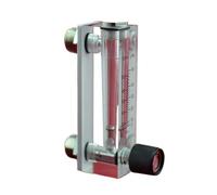 Acrylic Flow Meter with Adjustable Valve, Panel Type, G1/4 Female & M18*1.5 Male, 0.1-1 LPM for Gas, 1 Piece