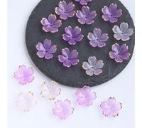 Acrylic Flower Beads Caps， 100/200/600pcs 19mm Multicolor Loose Matte Flower Bead End Caps Craft Supplies(Purple Gold,600 Pieces 19MM)