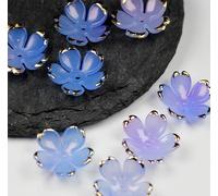 Acrylic Flower Beads Caps， Matte Acrylic Flower Beads & Bead Caps Multicolor 19mm 100/200/600 pcs(Blue-Purple Gradient,19MM 600PCS)