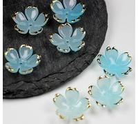 Acrylic Flower Beads Caps， Matte Acrylic Flower Beads & Bead Caps Multicolor 19mm 100/200/600 pcs(Blue Gradient,19MM 100PCS)