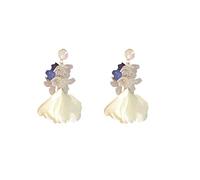 Acrylic Flower Beige Flannel Fashion Personality Temperament Exquisite Sweet Party Banquet Jewelry High-end earrings