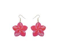 Acrylic Flower Earrings Bohemian Colourful Flower Dangle Earrings Sweet Painted Hawaiian Flower Earrings Hypoallergenic Lightweight Earrings for Women Teen Girls, Acrylic