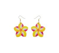 Acrylic Flower Earrings Bohemian Colourful Flower Dangle Earrings Sweet Painted Hawaiian Flower Earrings Hypoallergenic Lightweight Earrings for Women Teen Girls, Acrylic