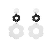 Acrylic Flower Earrings for Women,Double Daisy Floral Drop Earrings,Y2k Yellow Flowers 60/70s Accessories Earrings Vintage Party Jewelry, Acrylic, alloy