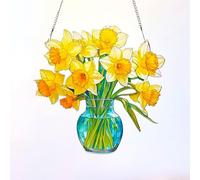 Acrylic Flower Hanging Decoration Vase Gift Home Decor Daffodils March