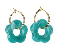 Acrylic Flower Resin Drop Earrings Simple Round Hollow Earrings Girls Jewelry Cute Party Personality Gifts 13 Color Flower For Women Girls Colorful Hoop Acrylic For Women Hoop