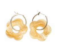 Acrylic Flower Resin Drop Earrings Simple Round Hollow Earrings Girls Jewelry Party Personality Gifts 13 Color Flower Earrings for Women Girls Colorful Hoop Acrylic Earrings for Women Flower Hoop