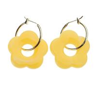 Acrylic Flower Resin Drop Earrings Simple Round Hollow Earrings Girls Jewelry Party Personality Gifts 13 Color Flower Earrings For Women Girls Colorful Hoop Acrylic Earrings For Women Flower Hoop