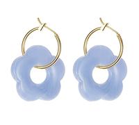 Acrylic Flower Resin Drop Earrings Simple Round Hollow Earrings Girls Jewelry Party Personality Gifts 13 Color Flower Earrings For Women Girls Colorful Hoop Acrylic Earrings For Women Flower Hoop