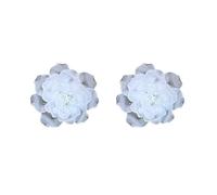 Acrylic flower silver needle stud earrings - stylish, elegant and high-end earrings