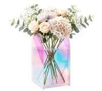 Acrylic Flower Vase for LEGO Bouquet - Display Vase for Lego Flowers Bouquet Display Stand Puzzle Vases Rainbow Colorful Clear Acrylic Vase - Modern Decorative Vase for Home Office Decor