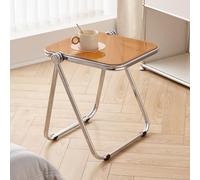 Acrylic Foldable Side Table for Living Room, Bedroom, Office - Small End Snack Table, No Assembly Required