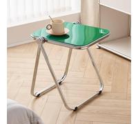 Acrylic Foldable Side Table, Small End Table for Living Room, Bedroom, Office - Snack Table, No Assembly Required, Compact and Versatile Design
