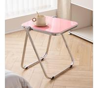 Acrylic Foldable Side Table, Small End Table for Living Room, Bedroom, Office - Snack Table, No Assembly Required, Compact and Versatile Design