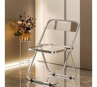 Acrylic Folding Chair, Multi-purpose Transparent Design, Electroplated Frame, Ideal for Living Room, Dining Room, Bedroom - Simple and Versatile Household Seating