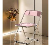 Acrylic Folding Chair, Multi-purpose Transparent Design, Electroplated Frame, Ideal for Living Room, Dining Room, Bedroom - Simple and Versatile Household Seating