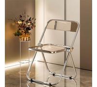Acrylic Folding Chair, Multi-purpose Transparent Design, Electroplated Frame, Ideal for Living Room, Dining Room, Bedroom - Simple and Versatile Household Seating