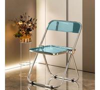 Acrylic Folding Chair, Multi-purpose Transparent Design, Electroplated Frame, Ideal for Living Room, Dining Room, Bedroom - Simple and Versatile Household Seating