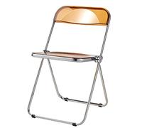 Acrylic Folding Chair with Metal Frame - Stackable Dining Chair for Kitchen, Living Room, and Bedroom - Transparent Design, Compact Size
