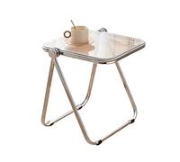 Acrylic Folding Coffee Table - Sturdy Metal Frame - Versatile for Living Room, Bedroom, Bathroom, Balcony