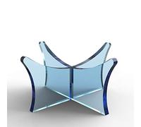 Acrylic Football Display Stand Perspex Riser Plinth (Fluorescent Blue)